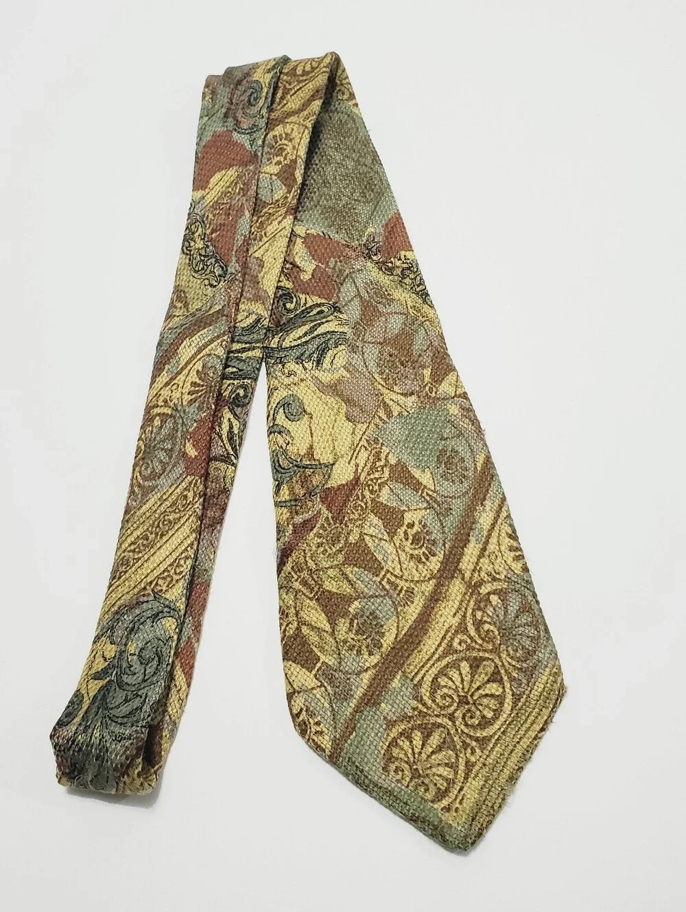 Fendi Men's Italian Silk Neck Tie Multicolor Paisley Pattern 57x3.75